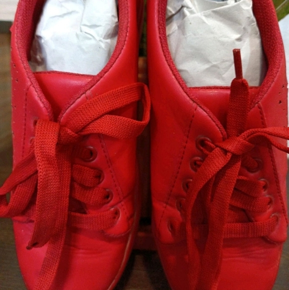 Women's Sneaker Casual Shoes Stars Laser Cut (Red) UK 5 - Picture 5 of 6